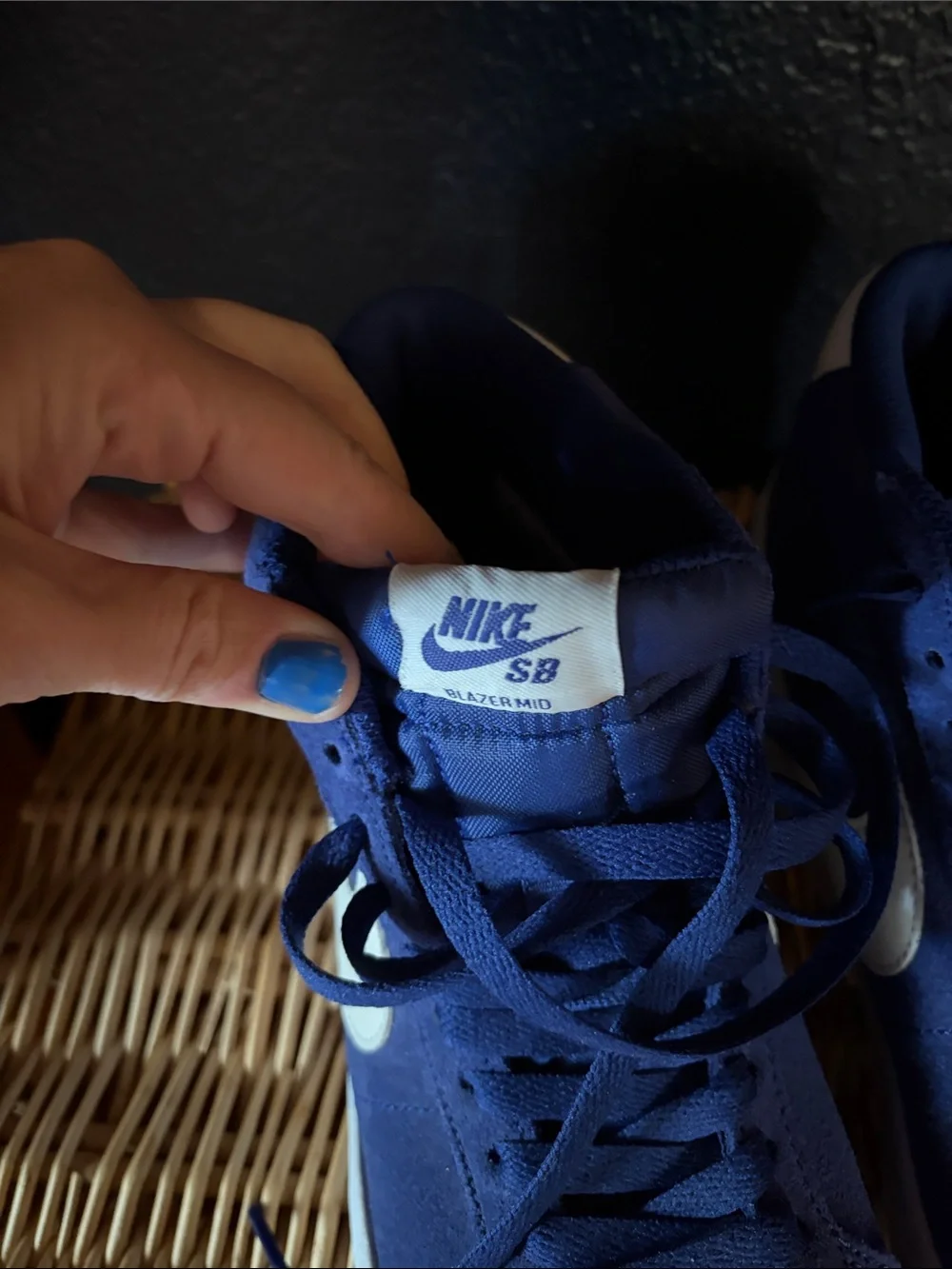 Nike SB Zoom Blazer Mid Royal Blue Suede High-Top Sneakers with White Swoosh